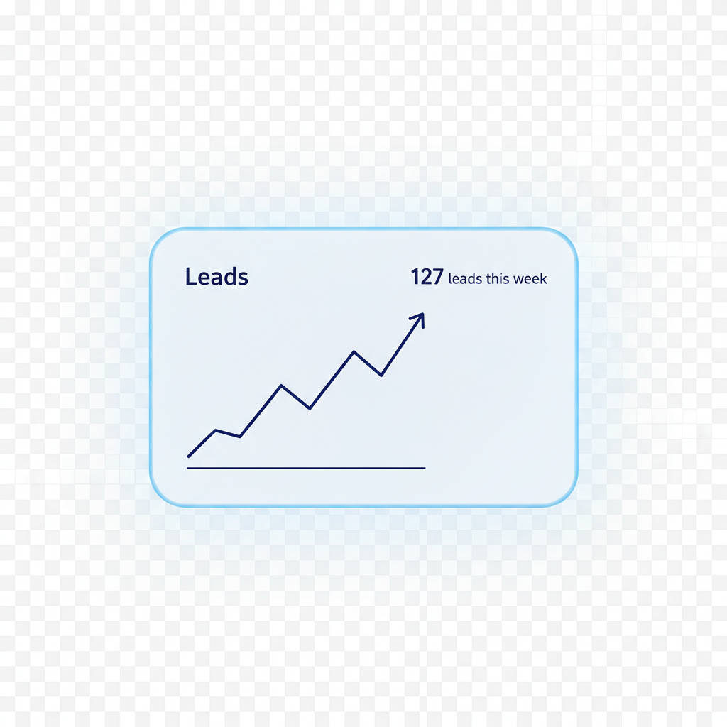 Analytics dashboard showing rising leads
